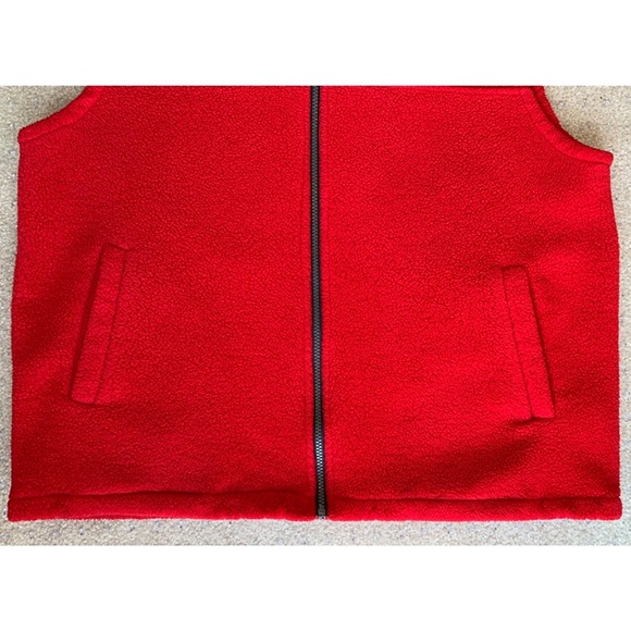 SOLD Vintage 90’s Fleece Vest High-Pile Red Size Large Extra Large Kelly Sport - Picture 4 of 9